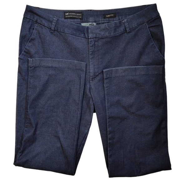 Lee Modern Series Curvy Fit Denim Chino Pants Stretch Women's Size 18 Med *READ - Picture 10 of 10